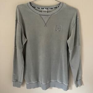 Victoria’s Secret Pink Gray Velour Crewneck Sweatshirt Size XS